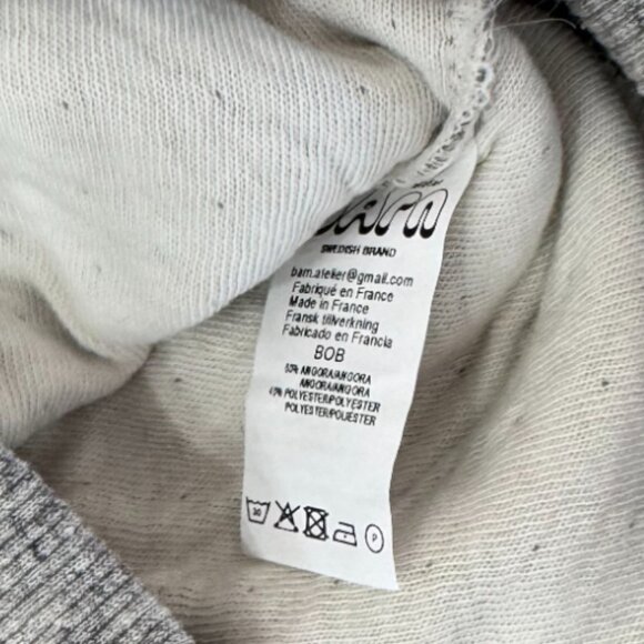 ATELIER BARN - PANTS - 60% ANGORA - LIGHT GREY - MADE IN FRANCE - Picture 6 of 6